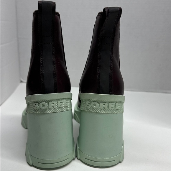 Sorel Brex Chelsea Ankle Boots High Heeled Waterproof Booties Red Mint Size 6 - Picture 3 of 8